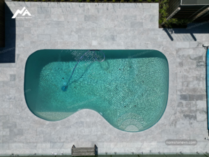 Grey Apricot marble stone pool project